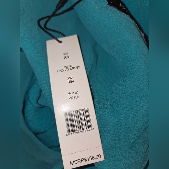 W118 By Walter Baker NWT Lindsay Dress Teal Sleeveless Dress - Picture 9 of 12
